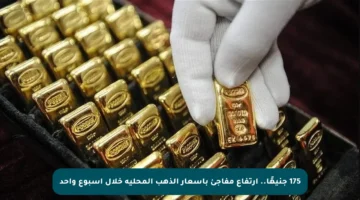 175 جنيهًا.. ارتفاع مفاجئ بأسعار الذهب المحلية خلال أسبوع واحد